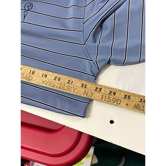 Peter Millar Polo Shirt Men's Med Blue Summer Comfort Golf "Big Fellow" Irish - Picture 4 of 9